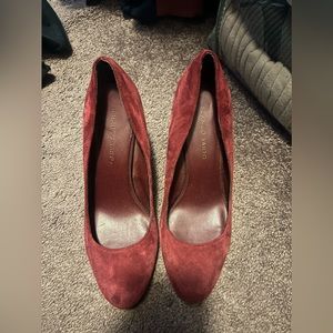 Franco Sarto Suede Maroon Size 8.5 Heels